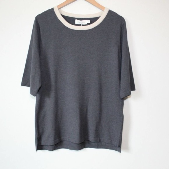 NWT MER SEA Anywear Light Short Sleeve Sweater Top Chambray Blue Gray XL H12932 - Picture 2 of 12